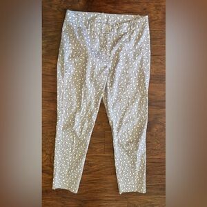 Rosso35 Geneva Ankle Pant Italian Dot Abstract Print Cotton Stretch Size 40 US 8